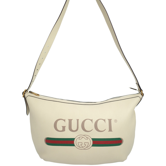 Gucci Print Half Moon Hobo Bag Shoulder Bag white - Picture 1 of 8